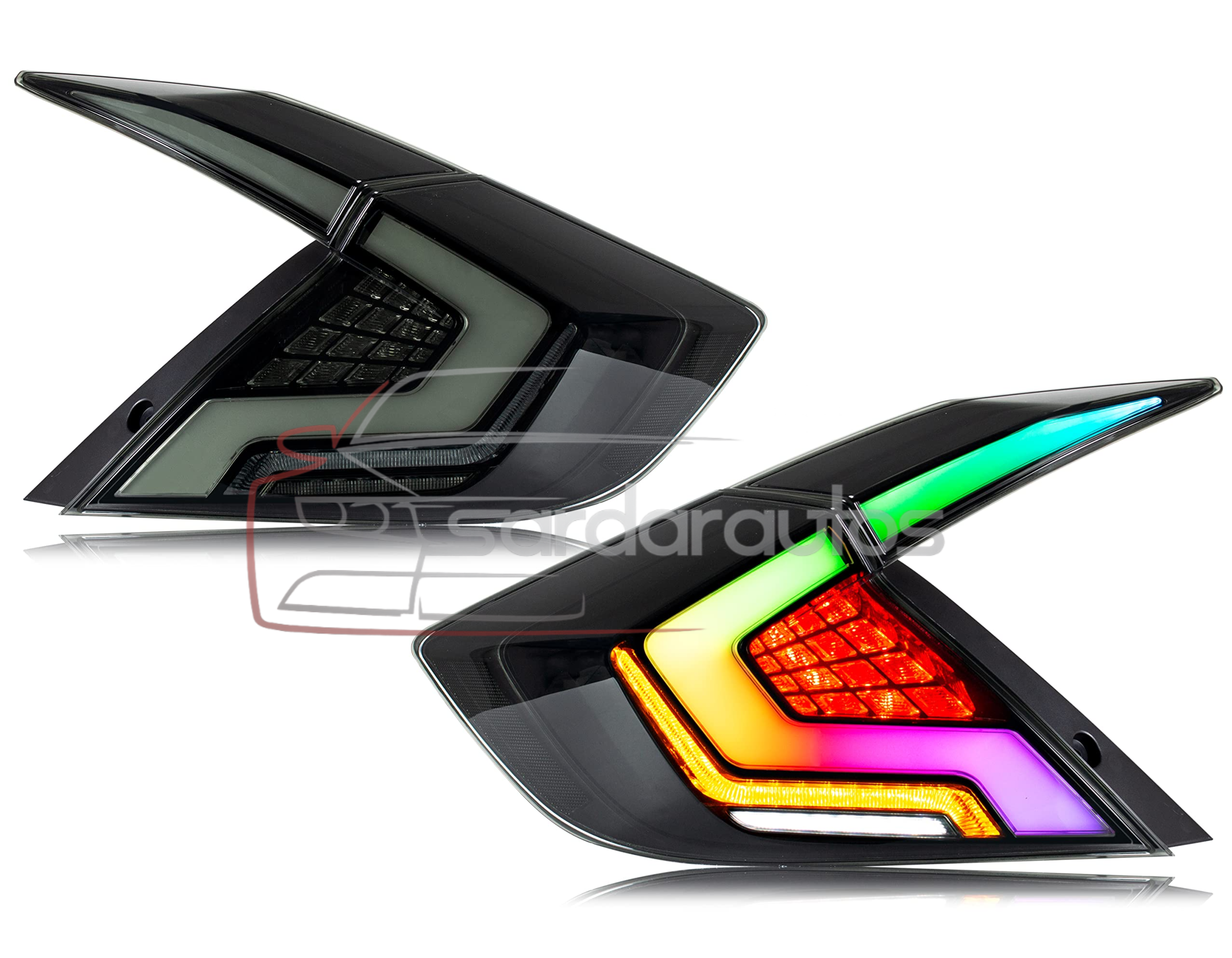 Honda Civic X 10 Gen RGB Taillights / Tail Lamps Audi Style (2016-2021)