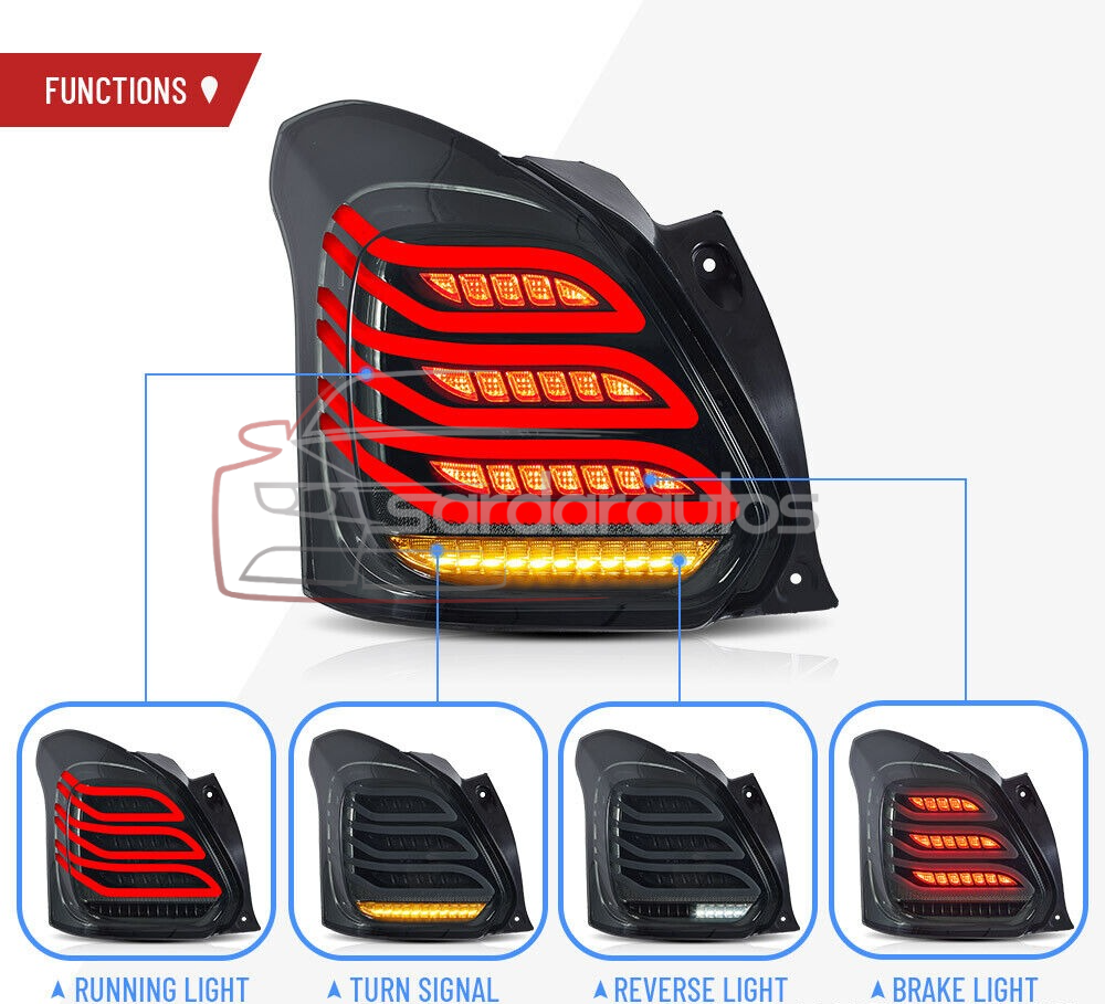 Suzuki Swift Matrix Style Tail Lights (2018-2026) RED/SMOKE