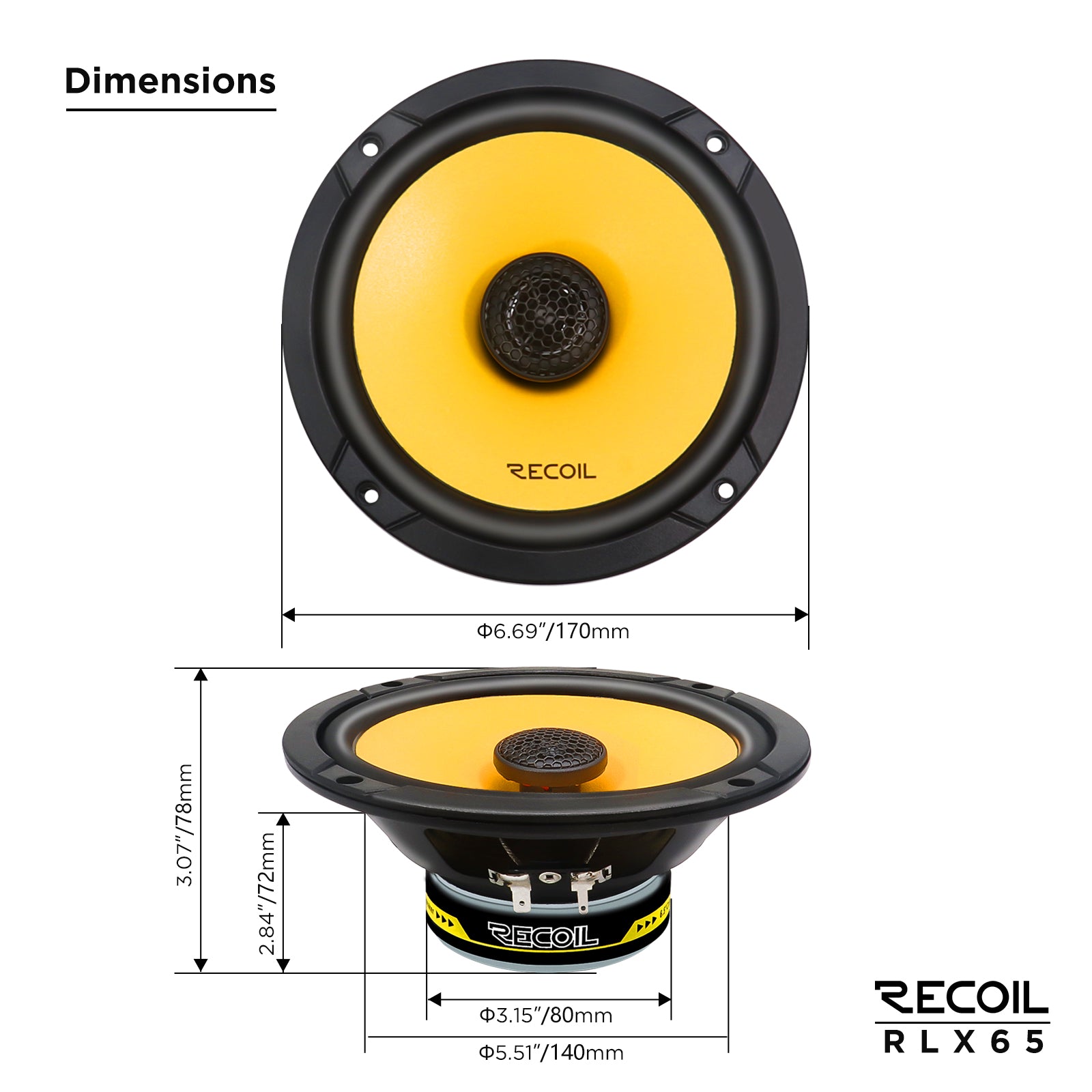 RLX65 Level-3 Series 6.5-Inch Car Audio Coaxial Speaker System