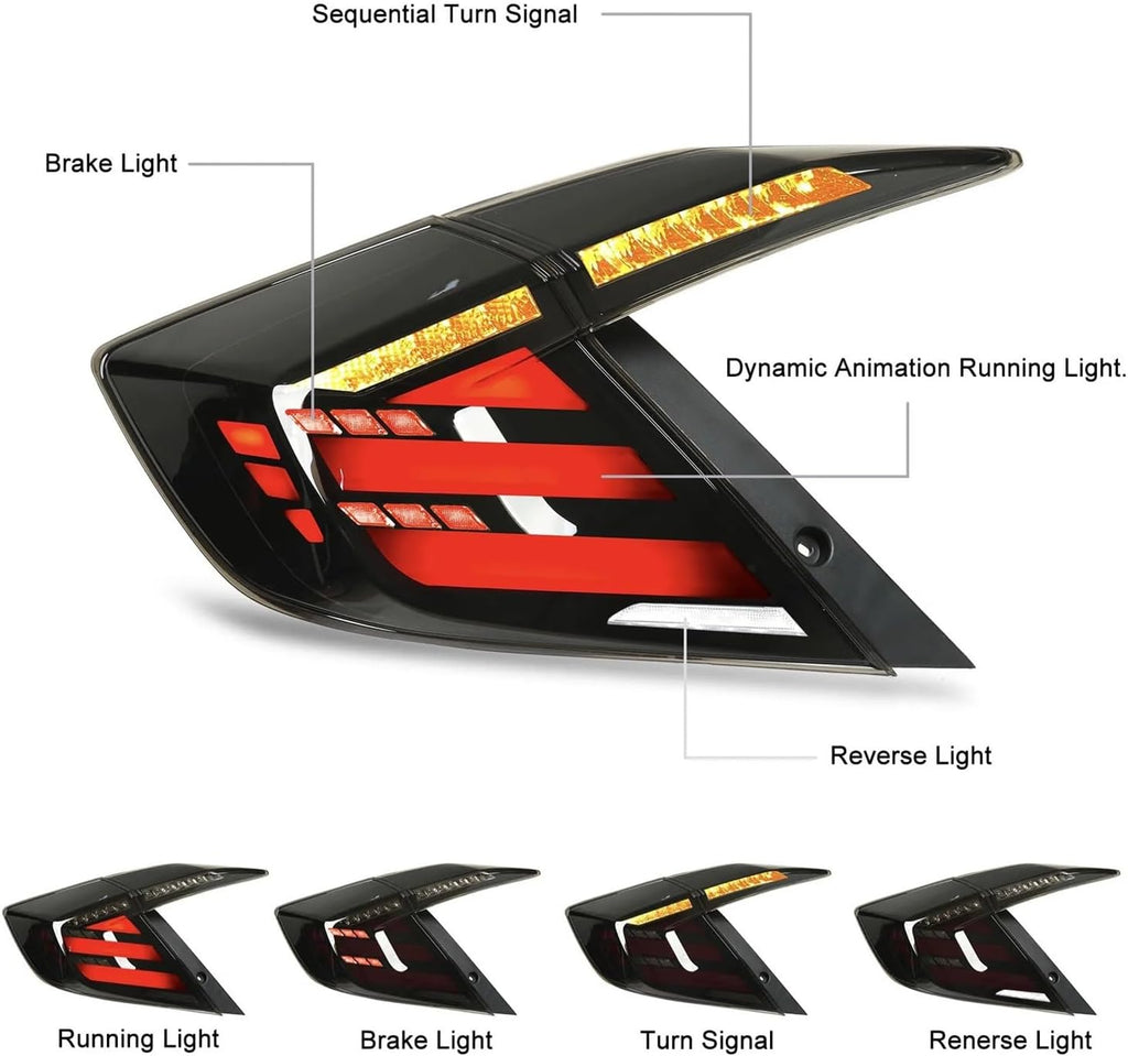 Honda Civic (2016-2021) Mugen Taillights-Tail Lamps