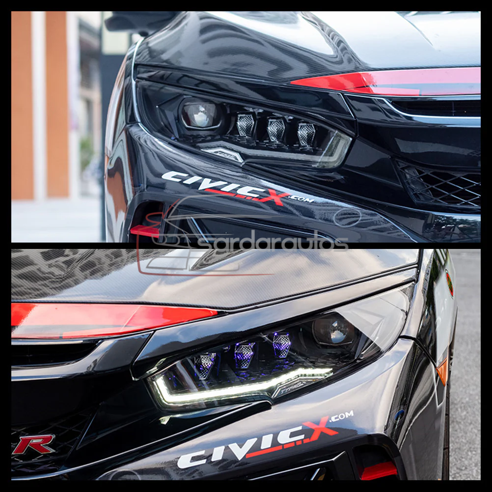 Honda Civic X LED Dragon Eye Style Headlights/ Head Lamps For 2016 - 2021