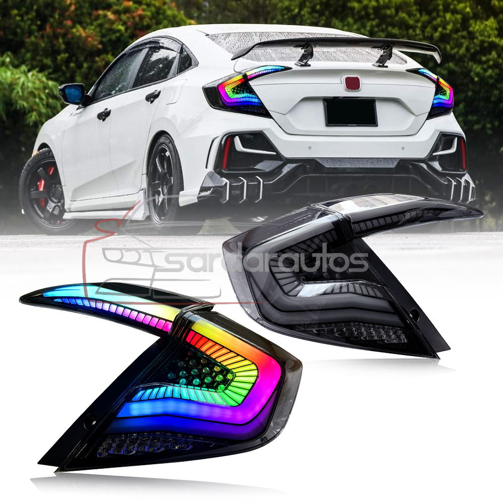 Honda Civic X 10 Gen RGB Rear Lamps / Taillights Snake Style (2016-2021)