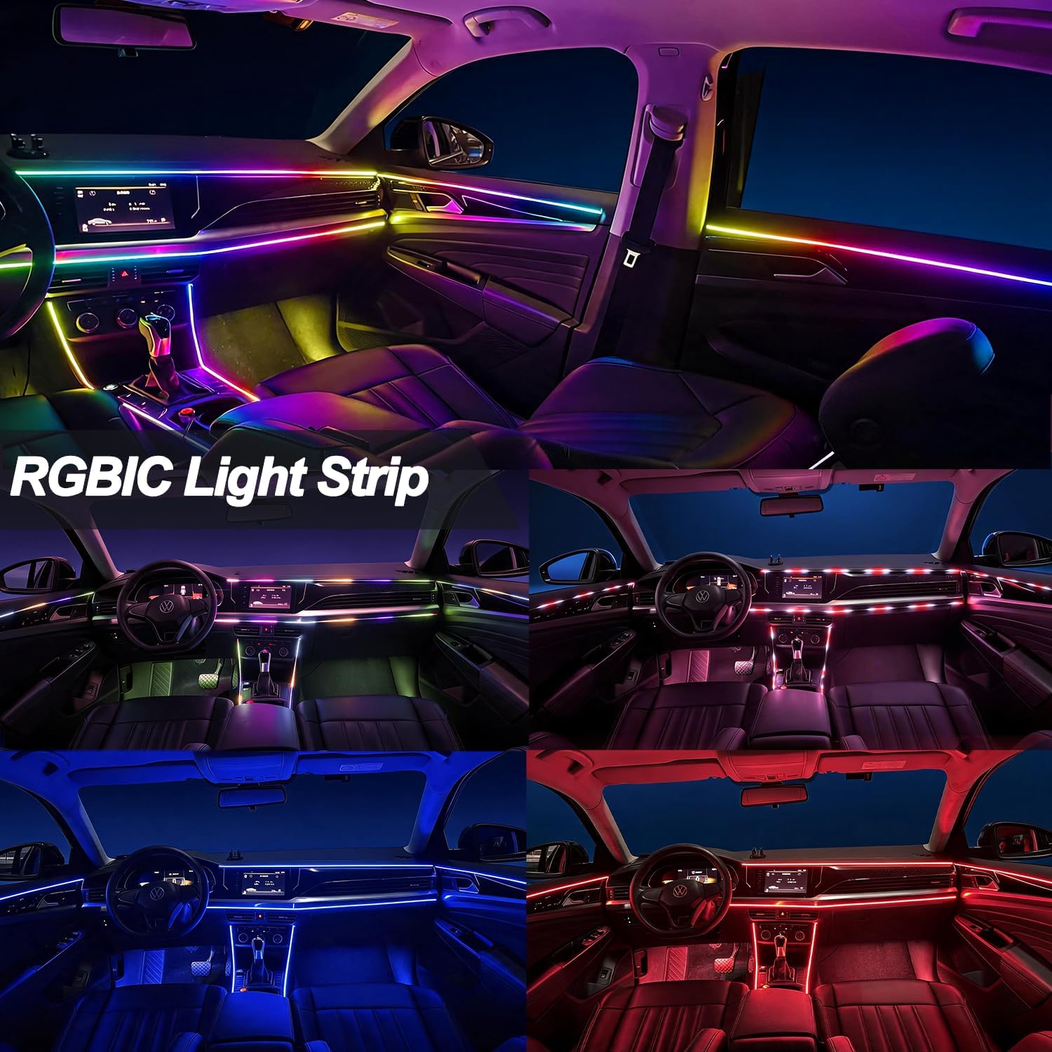 APEX GLOW Premium Dynamic Ambient Lighting 6 In 1 Package