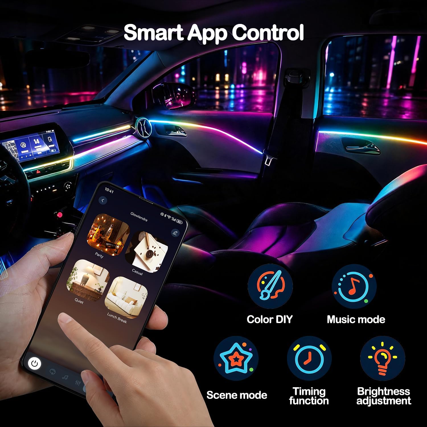 APEX GLOW Premium Dynamic Ambient Lighting 6 In 1 Package