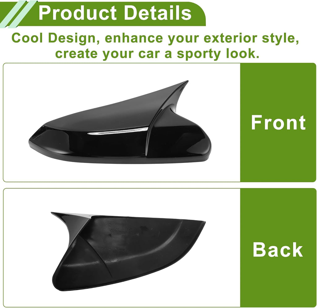 Honda Civic Carbon Fiber- Gloss Black Side Mirror Cover Batman Style 2016-2021