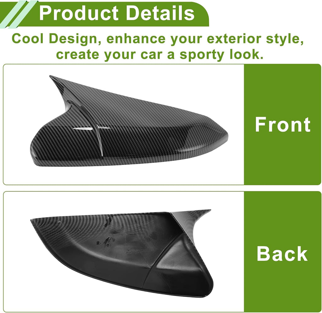 Honda Civic Carbon Fiber- Gloss Black Side Mirror Cover Batman Style 2016-2021