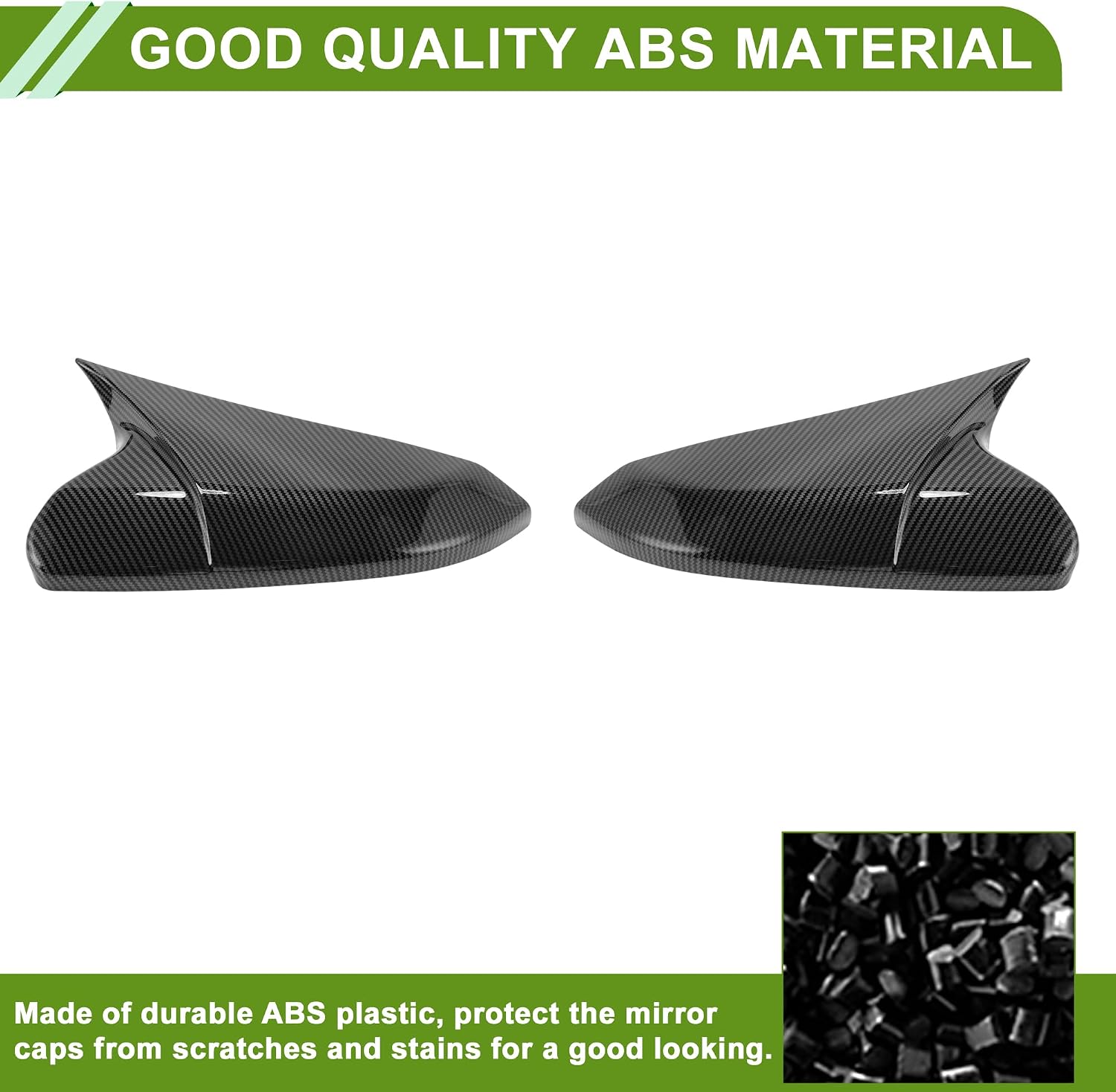 Honda Civic Carbon Fiber- Gloss Black Side Mirror Cover Batman Style 2016-2021