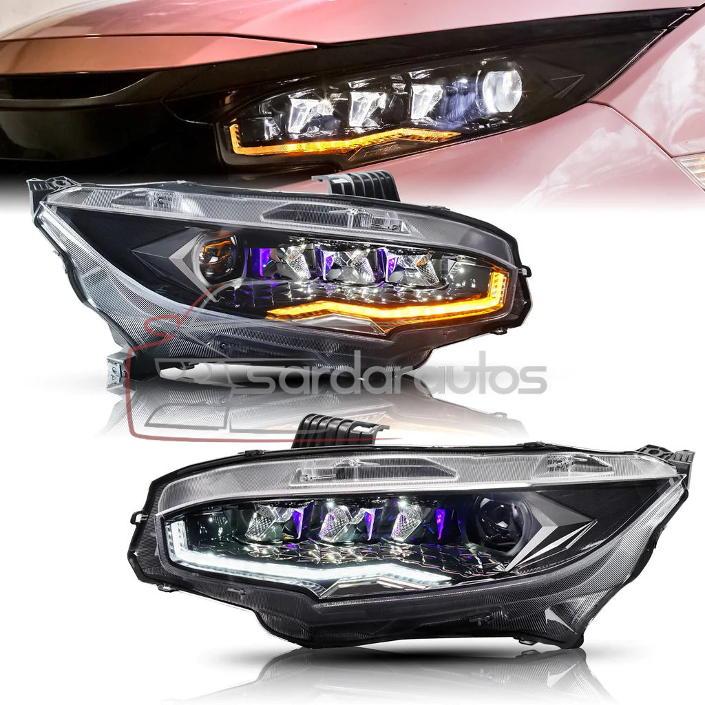 Honda Civic X LED Dragon Eye Style Headlights/ Head Lamps For 2016 - 2021