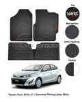 Toyota Yaris Custom Fit PVC Rubber Floor Mat 3Pcs 2020-2021 - Black Mix Design