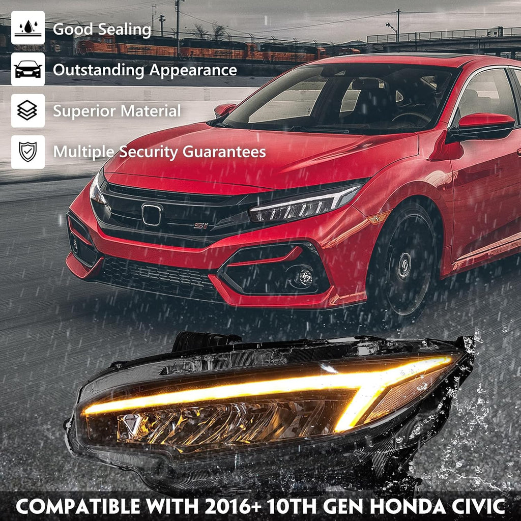 Honda Civic (2016-2021) Audi Style Headlights Version 1