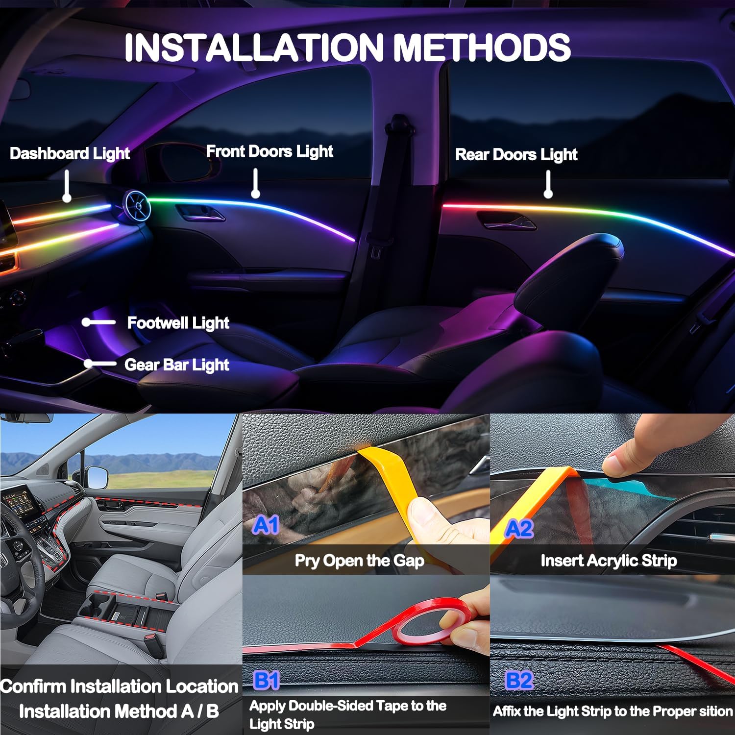 APEX GLOW Premium Dynamic Ambient Lighting 6 In 1 Package