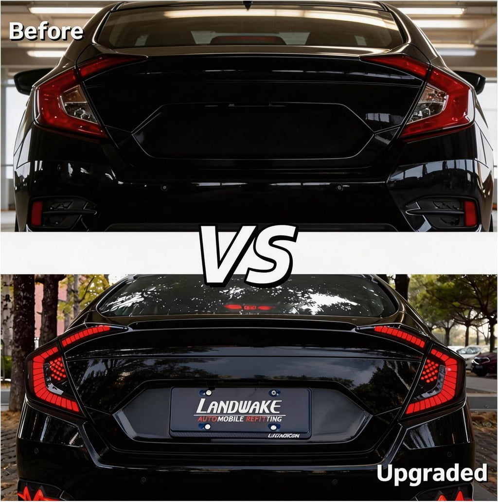 Honda Civic X (2016-2021) Dragon Style Tail lights Smoke