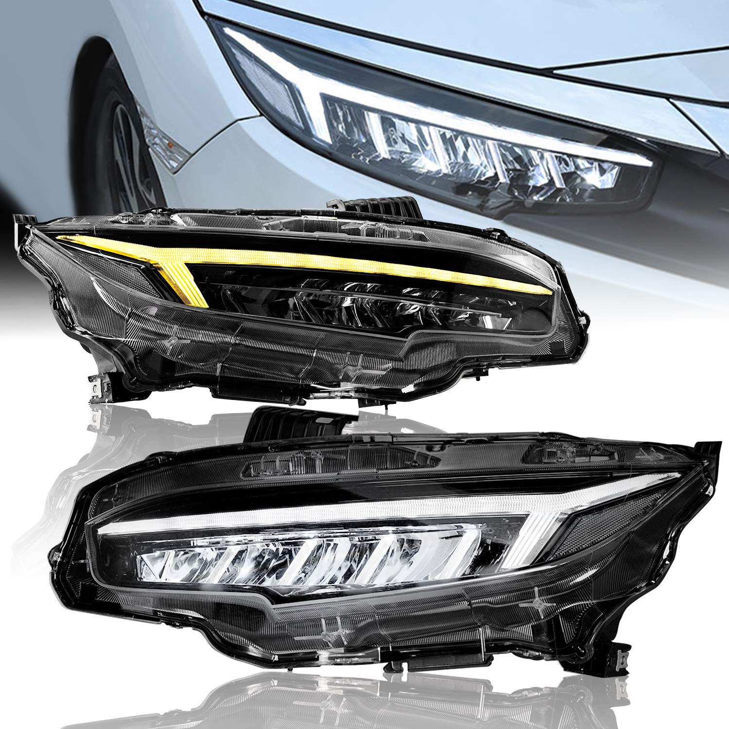 Honda Civic (2016-2021) Audi Style Headlights Version 1