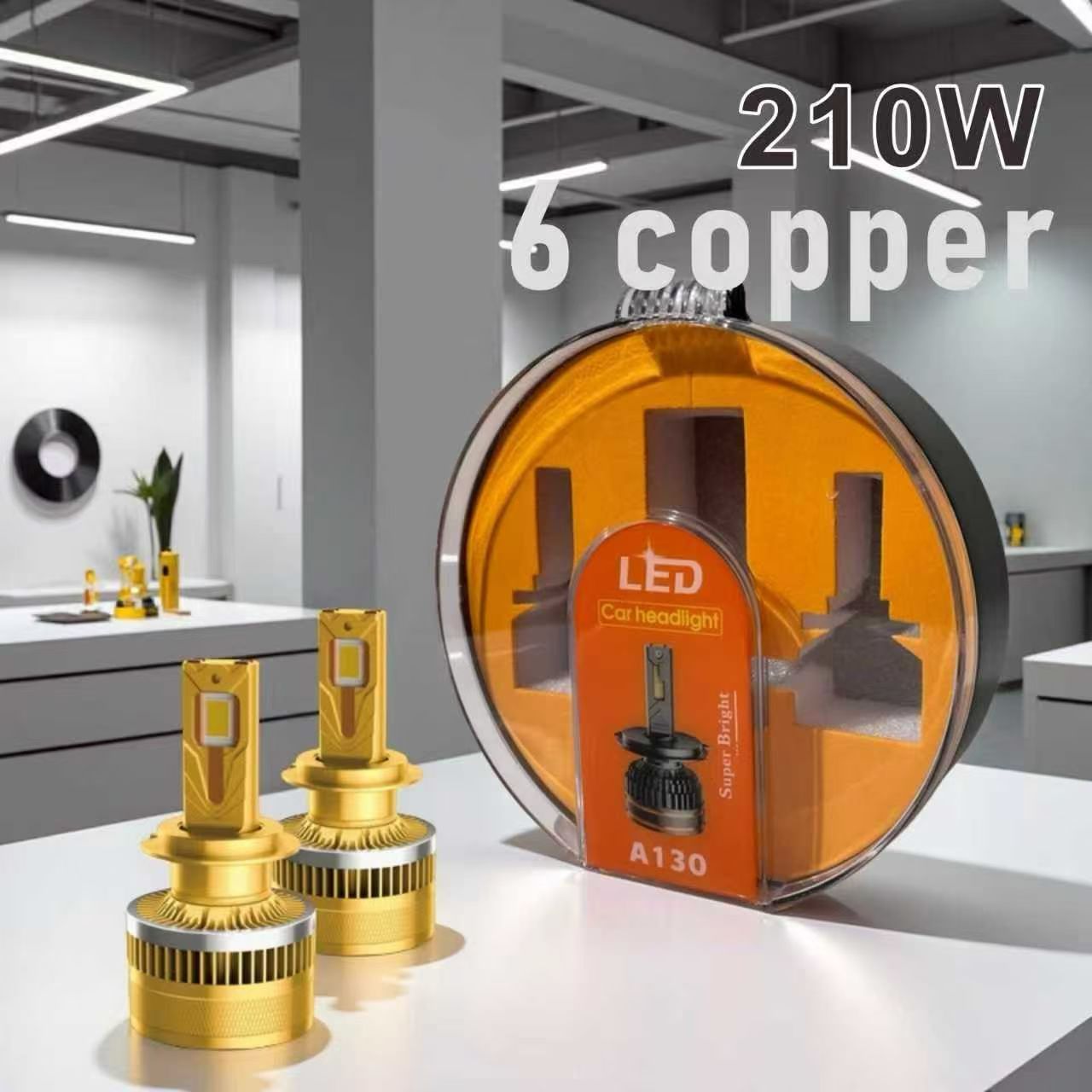 6 Copper Led Headlight Pair - Power Series High Brightness (420 WATTS) Original