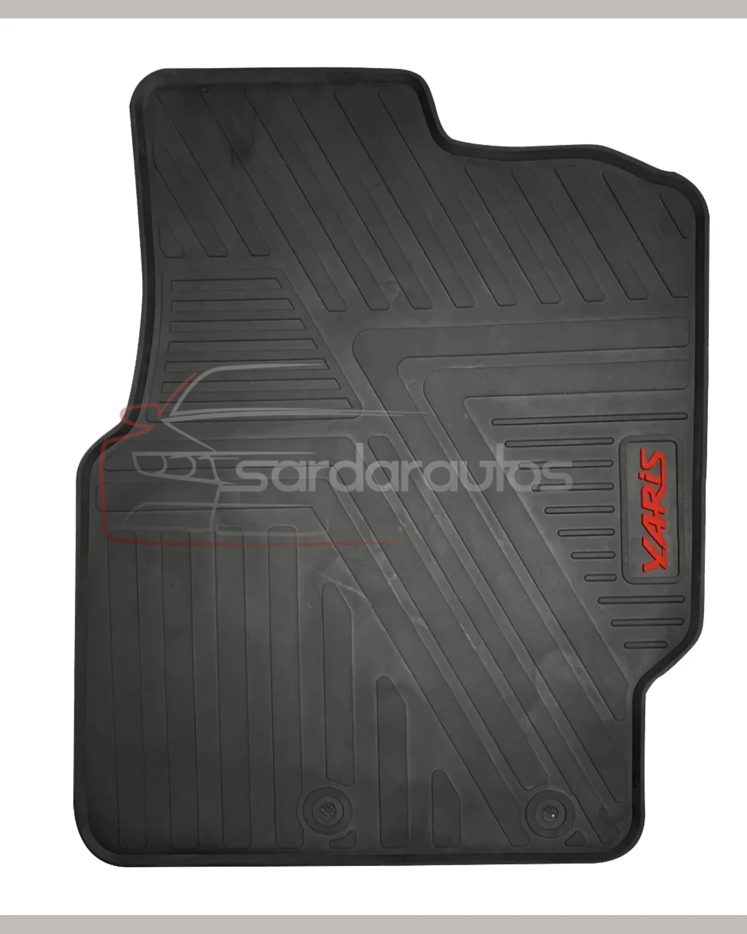 Toyota Yaris Custom Fit PVC Rubber Floor Mat 3Pcs 2020-2021 - Black Mix Design