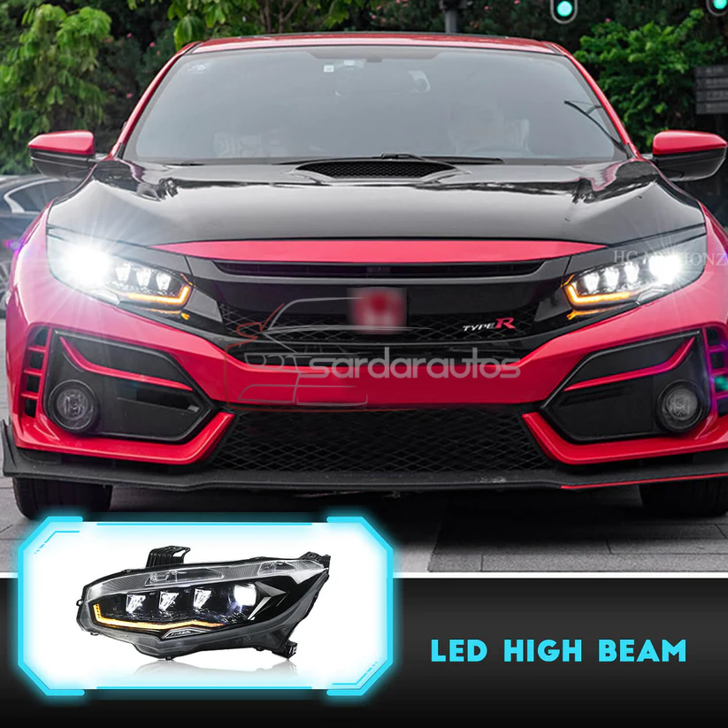Honda Civic X LED Dragon Eye Style Headlights/ Head Lamps For 2016 - 2021