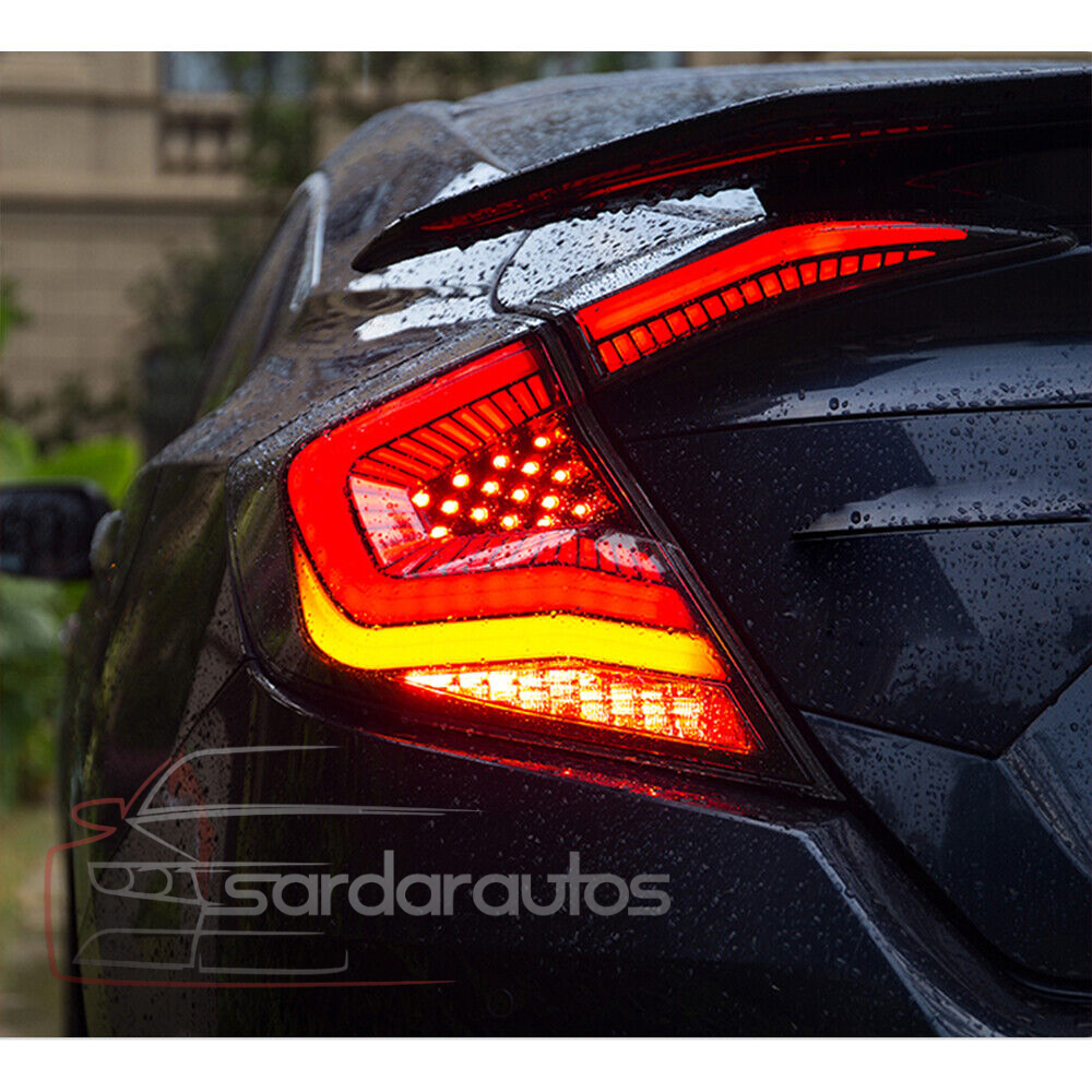Honda Civic Snake Style Lava Tail Lamps 2016-2021