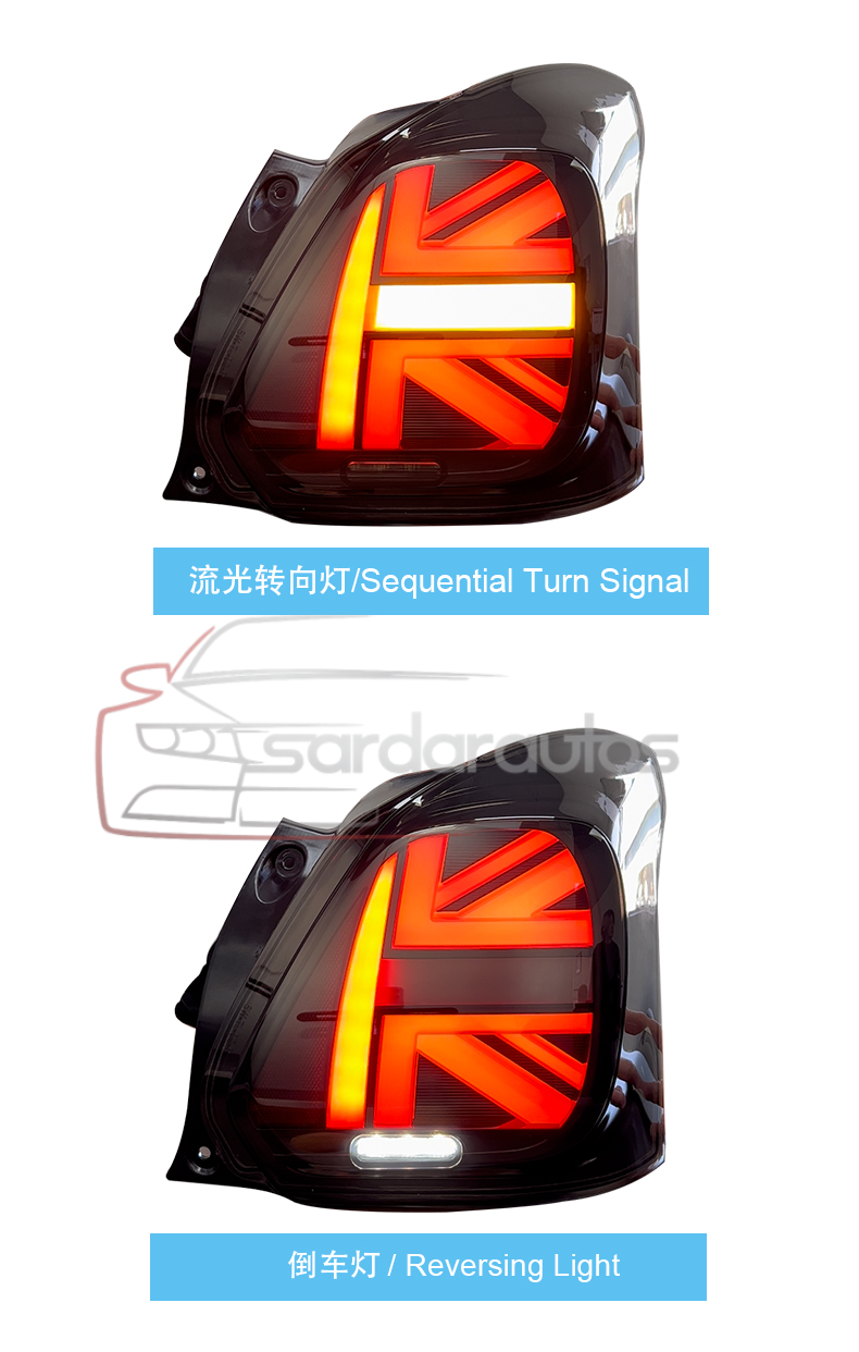 Suzuki Swift Mini Cooper Union Jack Style Tail Lights (2018-2026)