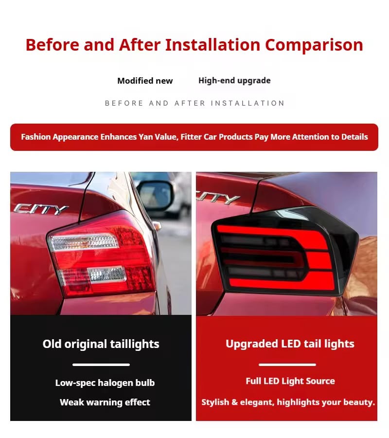 Honda City (2008-2021) Lava Taillights Smoke